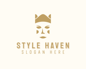 Gold Queen Face logo design