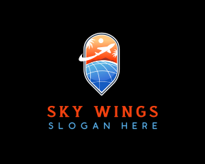 Flying Airplane Travel logo design