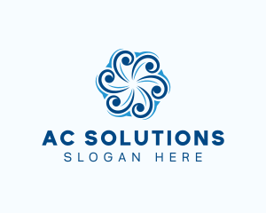 Ac - Air Condition Fan Whirlwind logo design