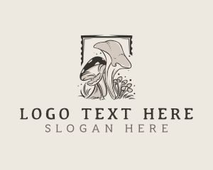 Mushroom - Vintage Mushroom Fungus logo design