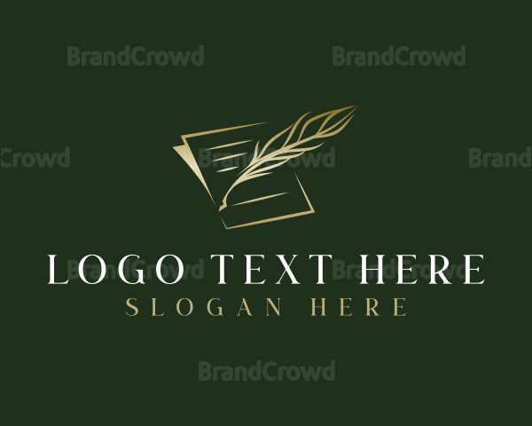 Writing Feather Document Logo