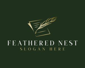 Writing Feather Document logo design