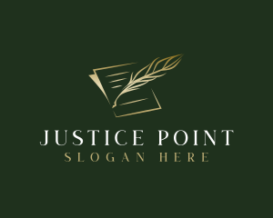 Judiciary - Writing Feather Document logo design