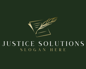 Judicial - Writing Feather Document logo design