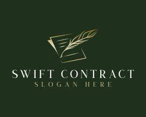 Contract - Writing Feather Document logo design