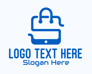 Procurement - Blue Mobile Shopping Bag logo design