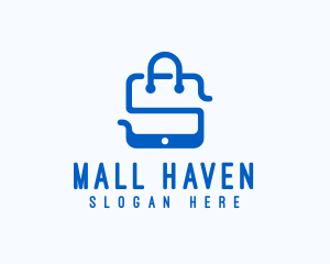 Mobile Shopping Bag logo design