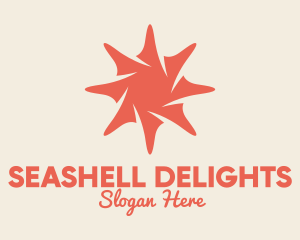 Seashell - Pink Sea Shell Star logo design