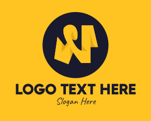 Letter N - Yellow Letter N logo design
