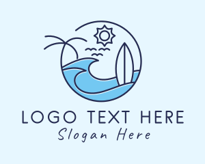Coastline - Surfing Beach Island logo design