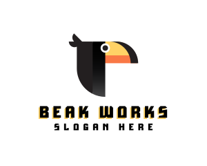 Toucan Bird Beak logo design