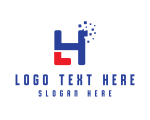 Communication - Pixel Tech Letter LH logo design