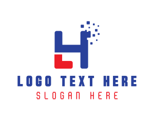 Duo - Pixel Tech Letter LH logo design