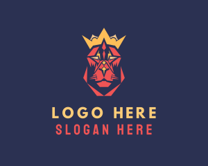 Beast - Geometric Lion Royalty logo design
