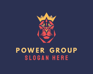 Crown - Geometric Lion Royalty logo design