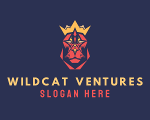 Geometric Lion Royalty logo design