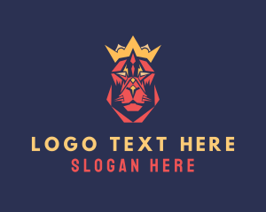 Vet - Geometric Lion Royalty logo design