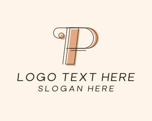 Beauty Shop - Business Consulting Letter P logo design