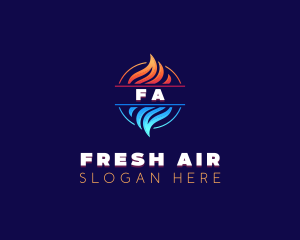 Hot Cold HVAC logo design