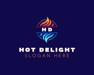 Hot Cold HVAC logo design