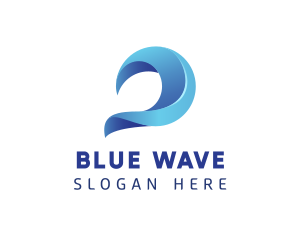 3D Wave Surfer logo design