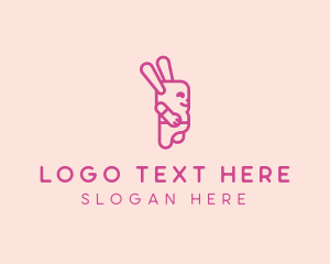 Animal - Pink Chubby Bunny logo design