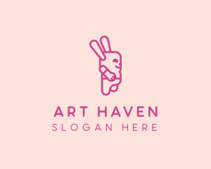 Pink Chubby Bunny logo design