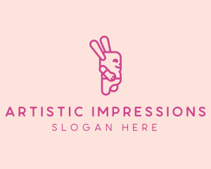 Pink Chubby Bunny logo design