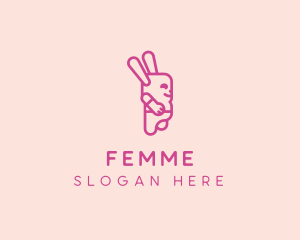 Pink Chubby Bunny logo design