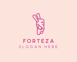 Pink Chubby Bunny logo design