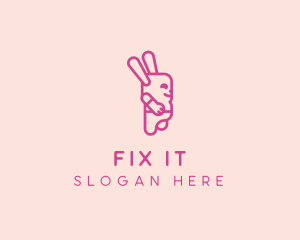 Pink Chubby Bunny logo design