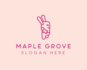 Pink Chubby Bunny logo design