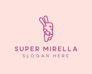 Pink Chubby Bunny logo design