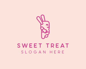 Gummy Bear - Pink Chubby Bunny logo design