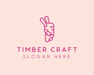 Pink Chubby Bunny logo design