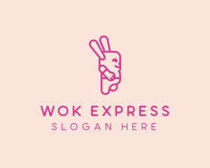 Pink Chubby Bunny logo design