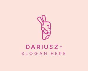 Bunny - Pink Chubby Bunny logo design