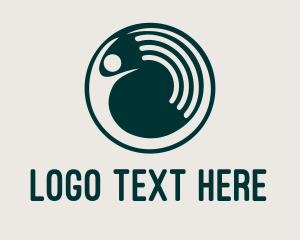 Wireless - Human Green Circle logo design