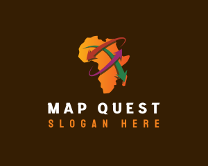 Africa Travel Map logo design