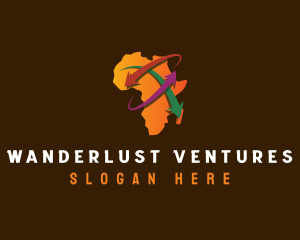 Africa Travel Map logo design