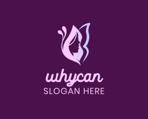 Woman Hair Butterfly Salon Logo