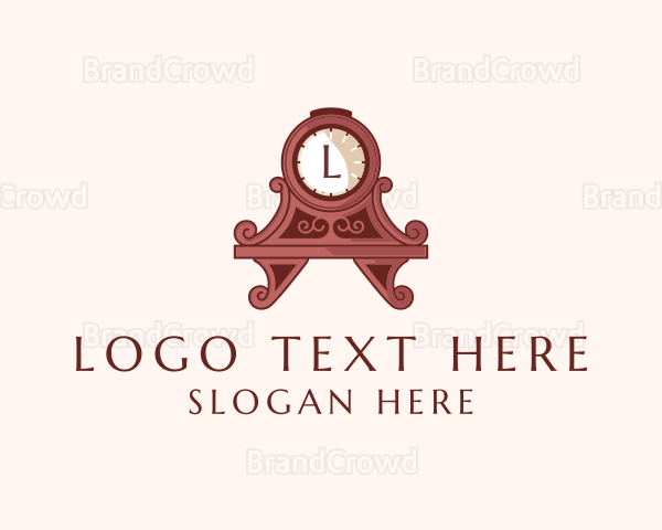 Antique Clock Furniture Decoration Logo