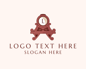 Classic - Antique Clock Furniture Decoration logo design