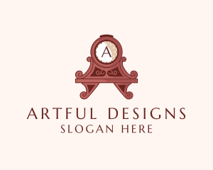 Antique Clock Furniture Decoration logo design