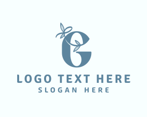 Interior Design - Leaf Vine Letter G logo design