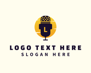 Vlog - Mic Podcast Radio logo design