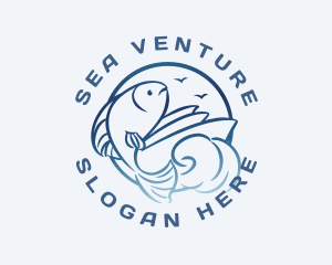 Sea Fishing Boat logo design