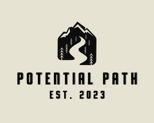 Road Pathway Hiking logo design