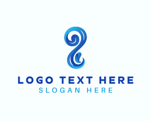 Cleaning - Sea Water Wave logo design