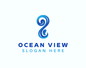 Sea Water Wave logo design